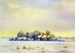 Watercolour: In the Deep Mid Winter, West Norfolk